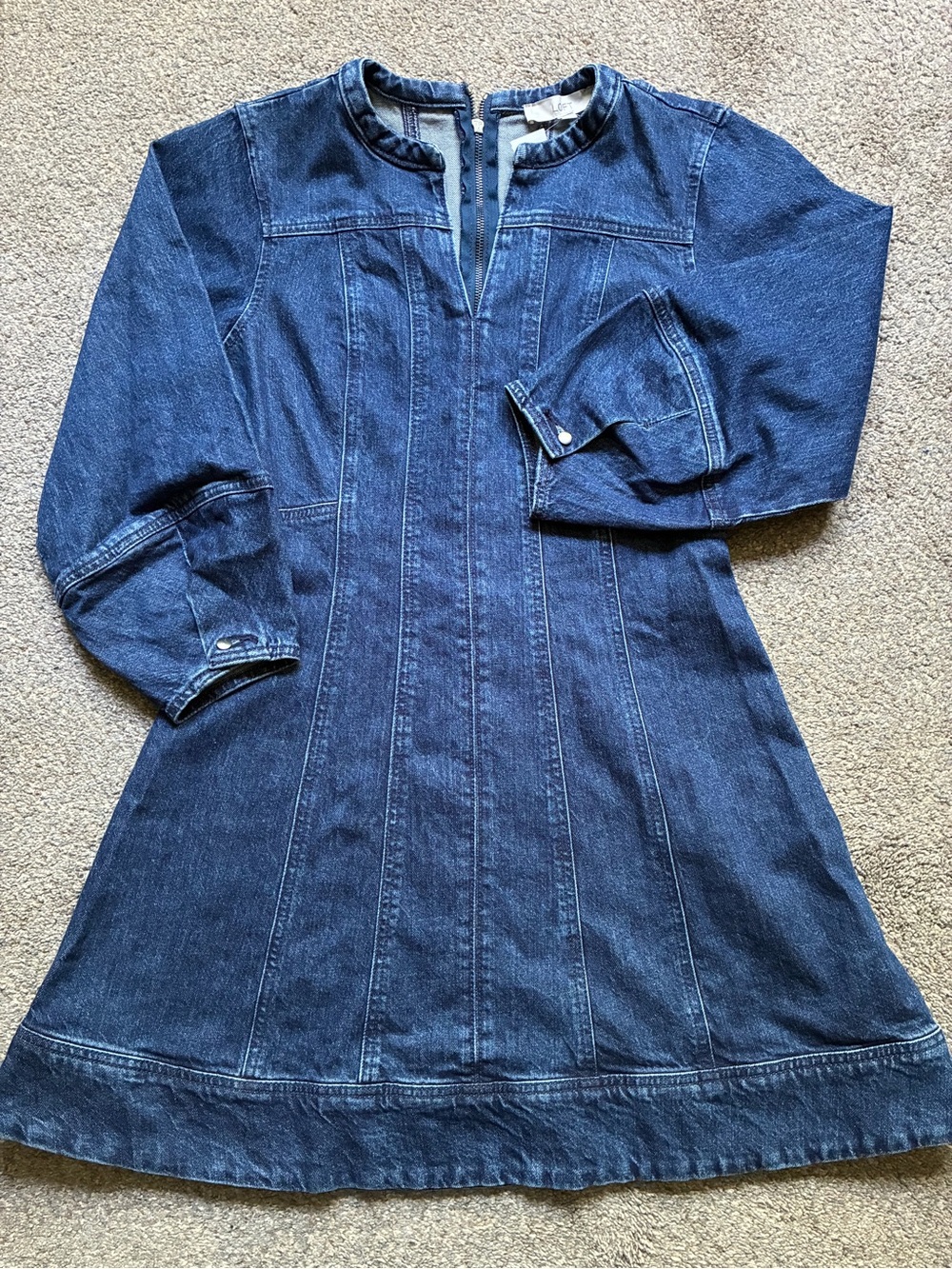 Denim Dress with Puffed Sleeves (6)